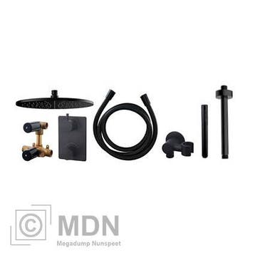 Inbouw regendouche set rond type 303 mat zwart (30cm), Verzenden, Nieuw