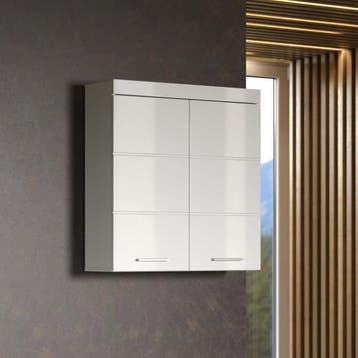 AMANDA bathroom cabinet - 2 doors - Glossy white - L73 x..., Verzenden, Nieuw