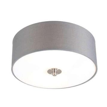 Landelijke plafondlamp grijs 30 cm - Drum, Verzenden, Nieuw