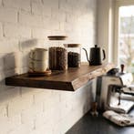 Zwevende wandplank donker eiken massief hout|boomstam| NIEUW, Huis en Inrichting, Verzenden, Nieuw