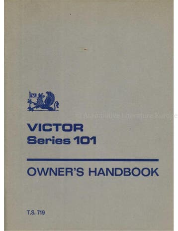 1964 VAUXHALL VICTOR INSTRUCTIEBOEKJE ENGELS
