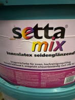 Setta binnen latex zijdeglans - zwart - 12,5 liter - MUUR..., Doe-het-zelf en Verbouw, Verf, Beits en Lak, Zwart, Nieuw, Ophalen of Verzenden