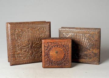 houten snijwerk Sigaren dozen - Java - Indonesië (Zonder