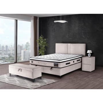 Boxspring Montana, Ophalen of Verzenden, Nieuw, Tweepersoons, Beige