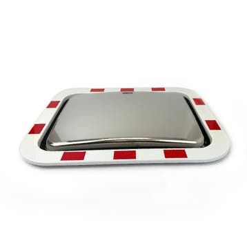 Verkeersspiegel RVS met reflectoren - Rood - wit, Verzenden