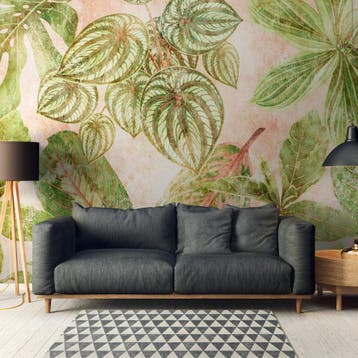 Profhome 382421-GU Fotobehang jungle mat groen roze 3,71 m, Verzenden