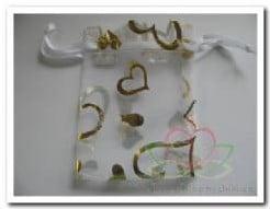 Cadeauzakje giftbag Organza Golden Heart White Goud 7x9 cm, Ophalen of Verzenden, Nieuw