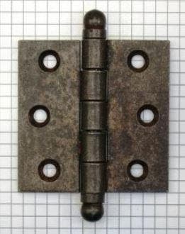 Scharnier 2.5 (63 x 63 mm) ijzer geroest bolvormig torentje, Verzenden, Nieuw