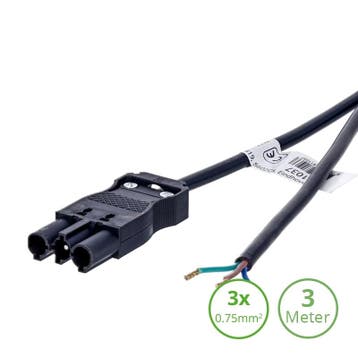 3-SWP AANSLUITSNOER MALE | 3.0 METER | 3×0.75mm², Nieuw