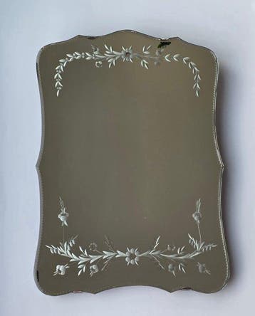Wandspiegel - Glas hout - Venetiaanse spiegel, Antiek en Kunst