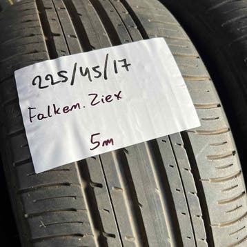 2 x Falken 225-45-17 Zomerbanden 5mm, Gebruikt, 17 inch, Ophalen of Verzenden, Band(en)