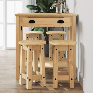 vidaXL 5-delige Barset massief grenenhout, Verzenden, Nieuw