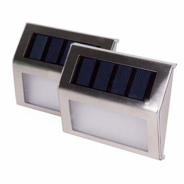 Hofftech Solar LED wandlamp - roestvrij staal - lichtsens..., Ophalen of Verzenden, Nieuw