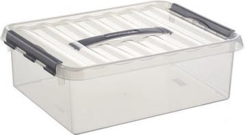 Sunware Q-line Opbergbox Transparant/Grijs 10 liter Set van, Ophalen of Verzenden, Nieuw