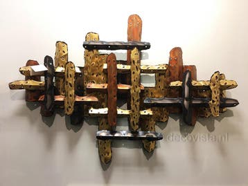 Industriële wanddecoratie Fortitude - C.Jeré - Artisan House, Metaal, Industrieel, Ophalen of Verzenden, Bruin