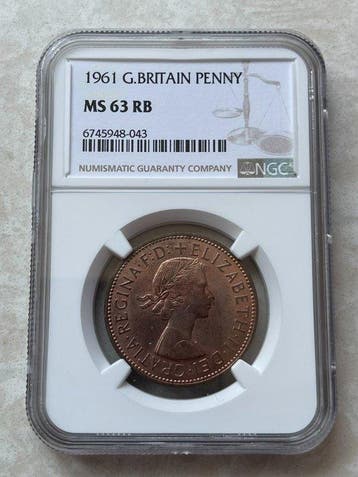 Verenigd Koninkrijk. Elizabeth II. 1 Penny 1963 NGC MS 63