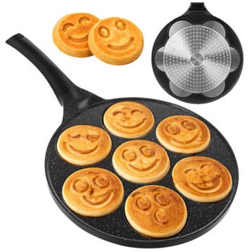 Ruhhy Zwarte mini pannenkoekenpan voor inductie en gas, 7..., Ophalen of Verzenden, Nieuw