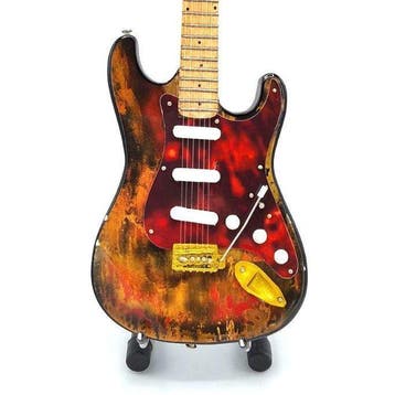 Miniatuur replica Fender Stratocaster gitaar - Jimi Hendrix, Ophalen of Verzenden, Nieuw, Pop, Beeldje of Miniatuur