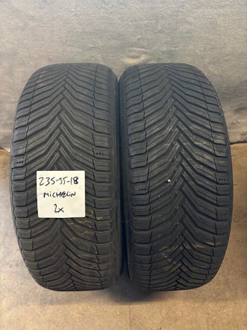 2x Michelin CrossClimate 2 235/55 R18 All Season 6mm, Ophalen, 18 inch, Gebruikt, 235 mm