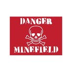 Grote muurplaat Minefield 30x40cm - Metalen wand plaatjes, Verzenden, Nieuw