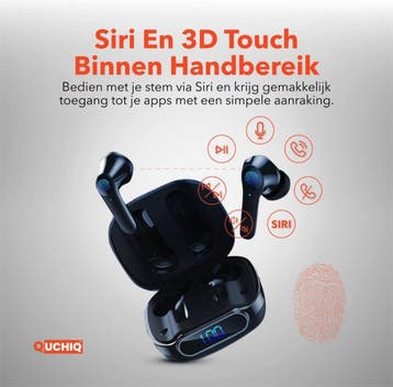 QuchiQ™ Draadloze Bluetooth Oordopjes - Wireless Earpods,, Ophalen of Verzenden, Nieuw