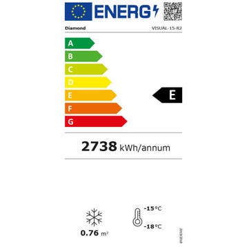 Diamond Supermarkt Vrieskist | 492L | Wit/zwart | Geforceerd, Ophalen of Verzenden, Nieuw