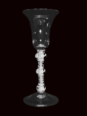 Wijnglas - Georgisch wijnglas, drievoudige knop,, Antiek en Kunst, Antiek | Glas en Kristal