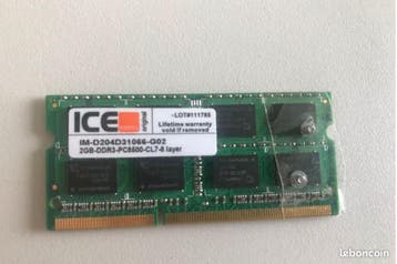 ICE IM-D204D31066-G02 – 2GB DDR3 SODIMM – 204-Pin – 1066 MHz, Ophalen of Verzenden, Nieuw
