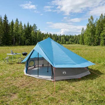 vidaXL Tipi Tent 20-persoons Blauw Polyester en staal, Verzenden, Nieuw, Tot en met 2