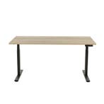 Zit-sta elektrisch bureau zwart, Natuur eiken blad, 160x80, Ophalen of Verzenden, Elektrisch, Nieuw