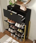 Zwarte Schoenenkast met Gouden Handgrepen, Verzenden, Nieuw