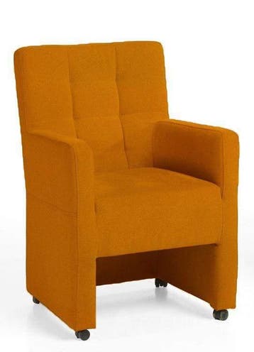 Eetkamerstoel Peter - eetkamerstoelen - Goud, Nieuw, Stof