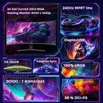 Gaming Monitor - Beeldscherm computer - 34 inch - Curved - 2, Verzenden, Zo goed als nieuw