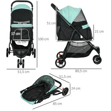 TRUUSK 2-in-1 Hondenwagen en Kattenbuggy - Inklapbaar met Re, Verzenden, Nieuw