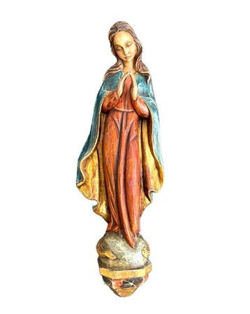 Figuur - Madonna mit Blattgold - 60 cm - Hout