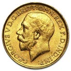 Verenigd Koninkrijk. British Gold Sovereign King George V, Postzegels en Munten