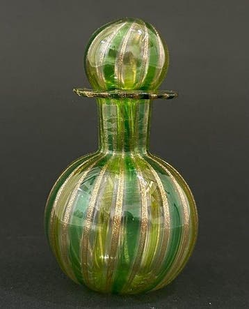 Boccetta Porta Profumo con Tappo in Vetro Artistico di