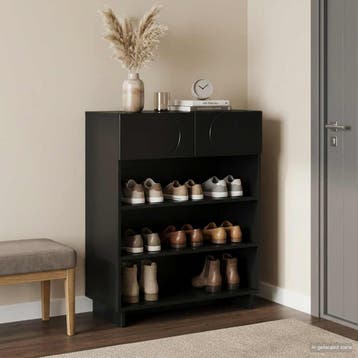 vidaXL Schoenenkast 73 x 38 x 87,5 cm Bewerkt hout Zwart, Verzenden, Nieuw