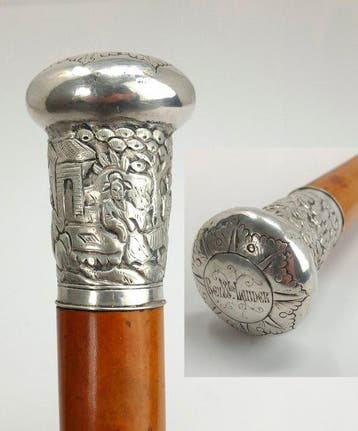 Staf - Loopstok - circa 1880–1900 - Victoriaanse tijd - .900