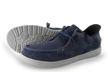 Skechers Instappers in maat 43 Blauw, Kleding | Heren, Schoenen, Overige typen, Zo goed als nieuw, Skechers, Verzenden