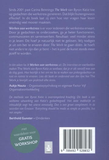 Werken aan werkstress 9789492528032 Carina Benninga, Verzenden, Zo goed als nieuw, Carina Benninga