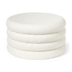 Teddy poef gelaagd xl - wit - ø55x32 cm, Huis en Inrichting, Banken | Voetenbanken en Poefen, Verzenden, Nieuw