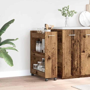 vidaXL Kast met wiel Oudhout 60 x 22 x 79 cm, Huis en Inrichting, Verzenden, Nieuw