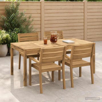 vidaXL Tuindiner tafel Witgewassen 180 x 88,5 x 75 cm, Verzenden, Nieuw