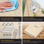 Schaduwdoek - Zonnezeil - Driehoek - 2,5x2,5x3,5 m - Creme -, Verzenden, Zo goed als nieuw