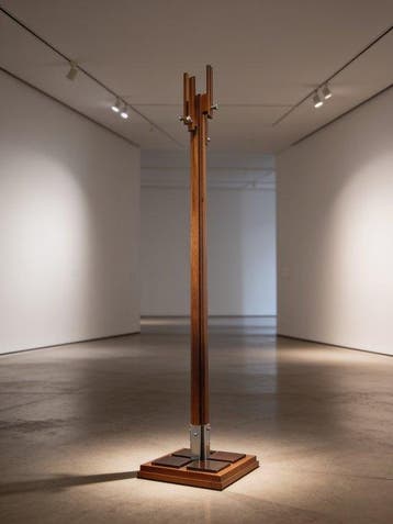 Fiarm - Carlo de Carli - Kapstok - Hout, Chroom, Mahonie, Antiek en Kunst