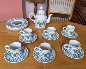 Villeroy & Boch - Theeservies (19) - Basket - Porselein -