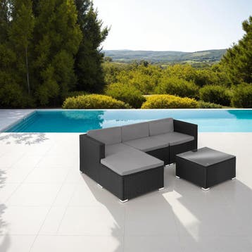 Wicker lounge Lignano - zwart, Verzenden, Nieuw