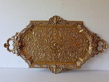 Decoratief dienblad - Frankrijk - Grote vintage dienblad