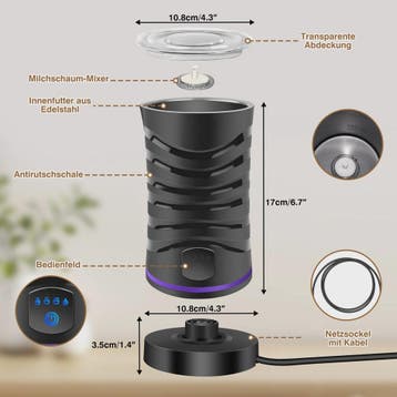 4-in-1 Melkopschuimer & Warmer - 600ml - Voor Latte, Cappucc, Verzenden, Nieuw
